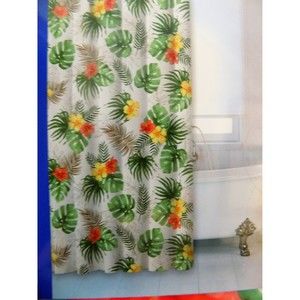 NEW Tropical Fiesta Exotic Flowers Shower Curtain 100% PEVA